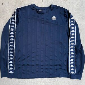 Kappa Men’s Navy Long Sleeve Striped Jersey XL 24x27